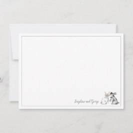 Convite Cinza e coelho branco