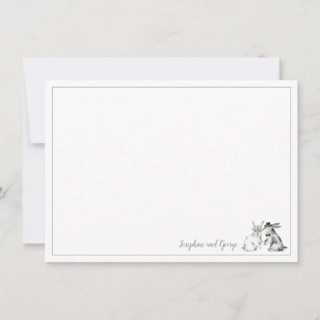 Convite Cinza e coelho branco (Frente)