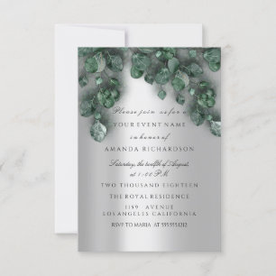 Convite Cinza Eucalyptus VIP Casamento de noiva