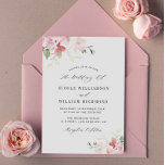 Convite cinza floral de aquarela e casamento escamoso<br><div class="desc">Um design elegante com letras pretas de guião e flores de aquarela. Você pode alterar o texto,  o tamanho do texto,  as cores e a fonte neste convite de casamento.</div>