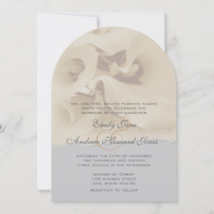 Convite Cinza Ivory Calla Lily Floral Invitation