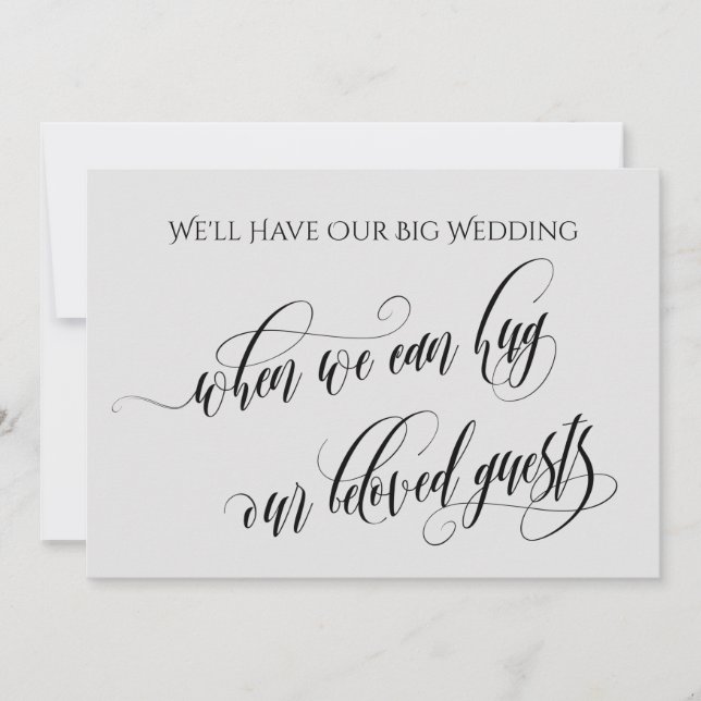 Convite Cinza Leve Quando Podemos Abraçar Você Adiou O Cas (Frente)