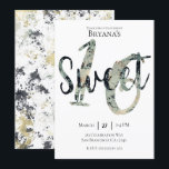 Convite Cinza Negra Dourada Moderna Doce 16 Festa de anive<br><div class="desc">Personalizar para o seu evento.</div>