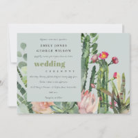 CINZA PINK FLORAL CACTI FAUNA WATERCOLOR WEDTING