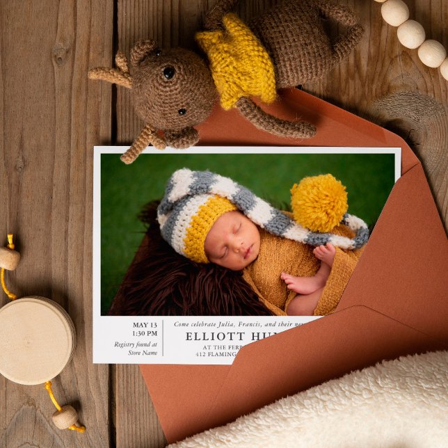 Convite Cinza Postar Sip de Fotografia do Chá de fraldas d (Criador carregado)