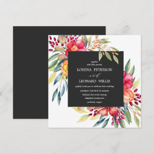 Convite Cinza quadrada russa de elEGANTE moderno pintado