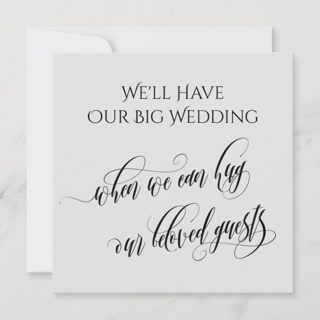 Convite Cinza Quando Podemos Abraçar Você Adiou O Casament (Frente)