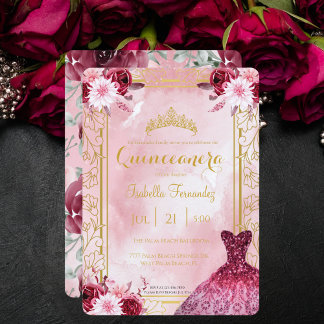 Convite Cinza Real Rosa Rosa Rosa Rosa Cinza Vestido Quinc