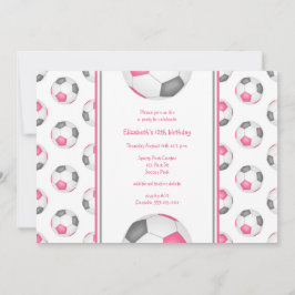 Convite cinza rosa festa de aniversário padrão das bolas d