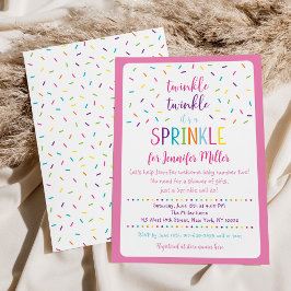 Convite Cinza Rosa Rainbow Girl Sprinkle