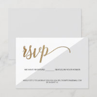 Cinza RSVP Moderna Dourada Sem envio de correio Re