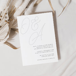 Convite Cinza | Script Watermark Monograma Wedding