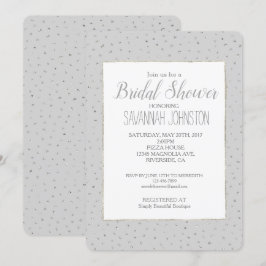Convite Cinza Silver Confetti chá de panela