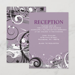 Convite CINZA SWIRLS Recepção de casamento judia