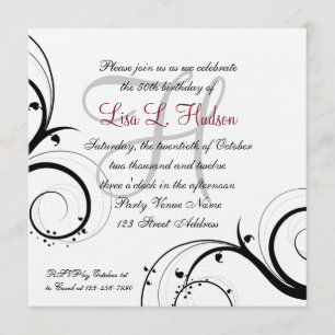 Convite Cinza Vermelha Negra Nadar 50 Anos