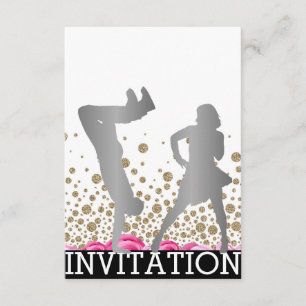Convite Cinza Vip Rosa da escola de dança Dico Hip Hop