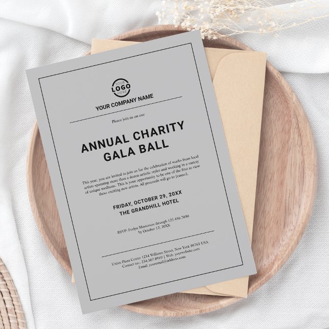 Convite Cinzas de Festas de Eventos Corporativos Personali (Criador carregado)