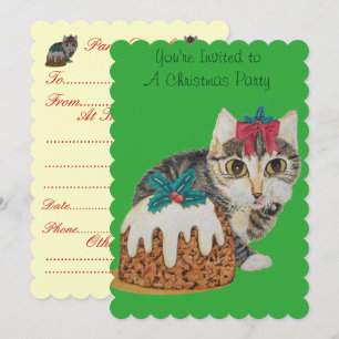 Convite cinzas de gatinhos fofos lendo natal