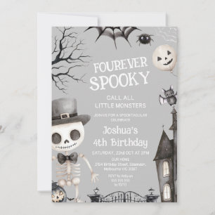 Convite Cinzas de Halloween Boys Fouever Spooky 4º anivers