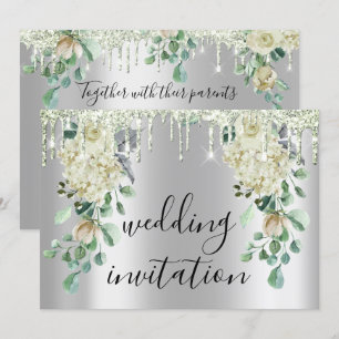 Convite Cinzas De Prata Cinza Casamento Verde De Casa Verd