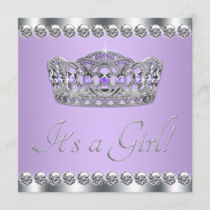 Convite Cinzas de prata e Chás de fraldas roxas