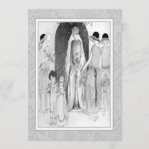 Convite Cinzas e branco nupciais do chá do partido do 192