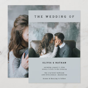 Convite Cinzas modernas e mínimas  Dois Casamentos Fotogr