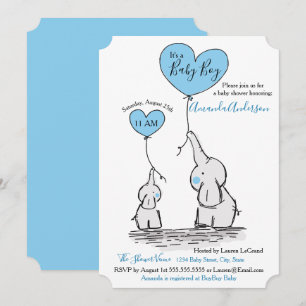 Convite cinzento azul, branco do chá de fraldas d