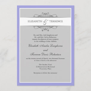 Convite cinzento decorativo moderno do casamento