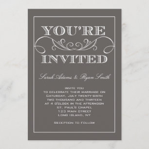 Convite cinzento do casamento do redemoinho