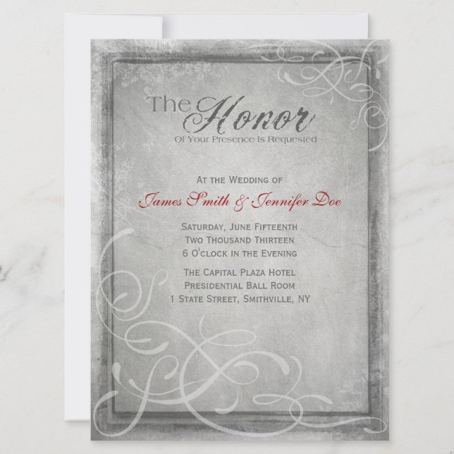 Convite cinzento subtil da elegância (Frente)