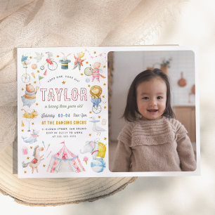 Convite Circo Animal   Aniversário do Carnaval de Aquarela