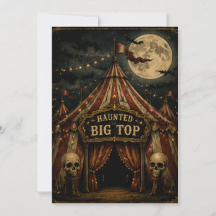 Convite Circo Assombrado Vintage Carnaval de Halloween