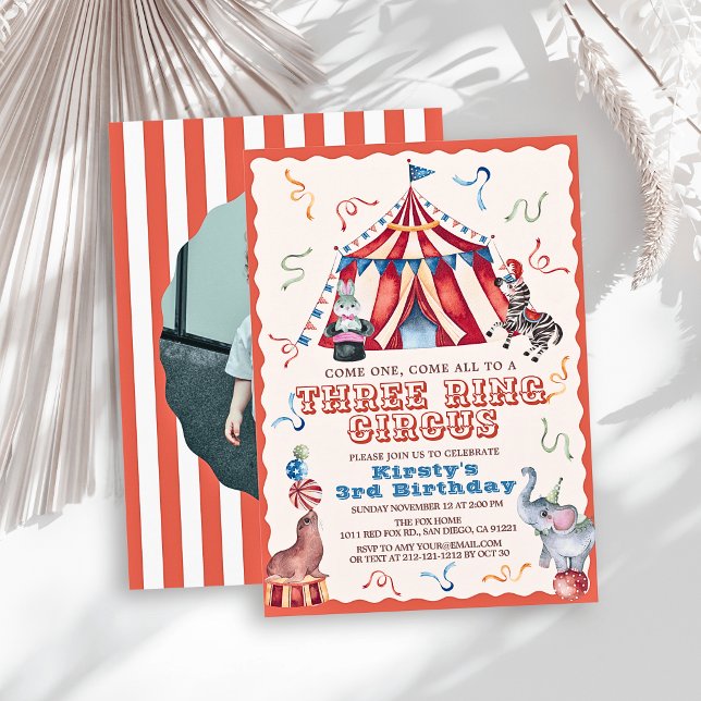 Convite Circo de Três Arcos Carnaval Foto 3º Aniversário (Criador carregado)