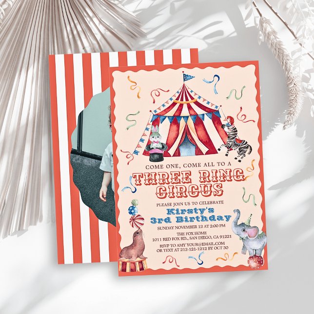 Convite Circo de Três Arcos Carnaval Foto 3º Aniversário (Criador carregado)