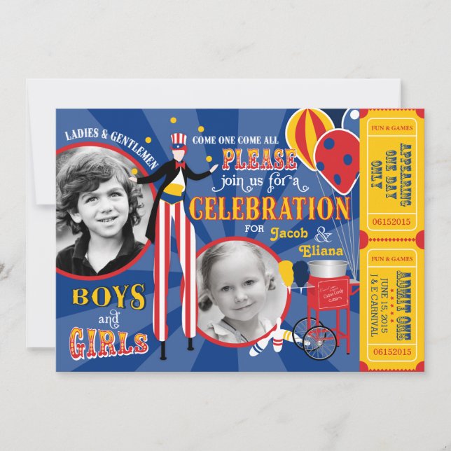 Convite Circo do Carnaval Andarilhos de Perna de Pau Malab (Frente)