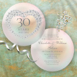 Convite Circular de 30 de Aniversário<br><div class="desc">Apresentando uma linda pérola,  este convite de 30 de casamento chic pode ser personalizado com sua informação especial de aniversário de pérola em um fundo de pérola. Projetado por Thisnotme©</div>