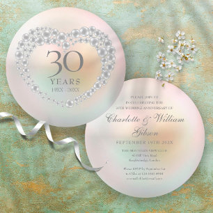 Convite Circular Pérola de 30º Aniversário de Casa
