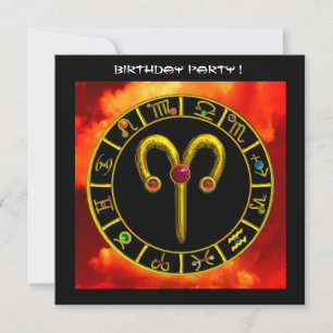 Convite Círculo ARIES RUBY, amarelo brilhante alaranjado