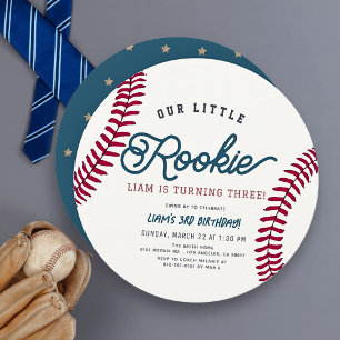 Convite Círculo de Aniversário de Menino de Beisebol Inici