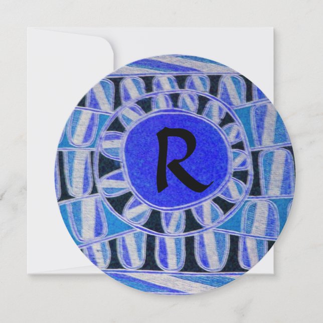 Convite CÍRCULO DE ENERGIA SOLAR DO SOL  MONOGRAMA, Preto  (Frente)