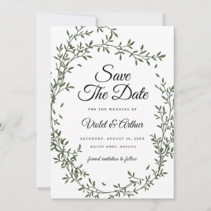 Convite Círculo de Noiva de Salvia Botânica Save The Date 