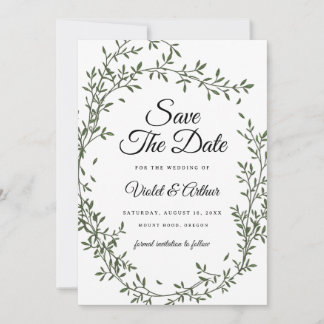 Convite Círculo de Noiva de Salvia Botânica Save The Date
