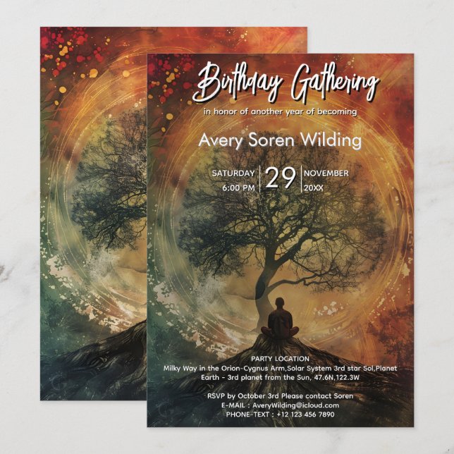 Convite Círculo do Devir | Desenho Espiritual Simbólico (Frente/Verso)