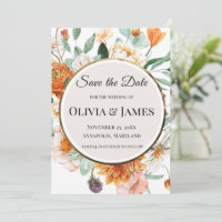 Círculo Dourado de Floral de Outono para Casamento