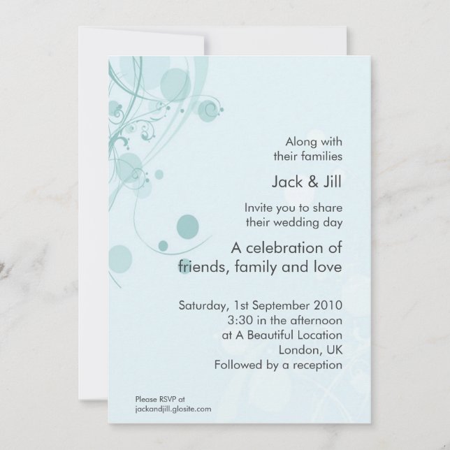 Convite Círculo e redemoinho (azul) 5x7 (Frente)