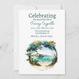 Convite Círculo Rocky Oceano Celebração Funeral da Vida