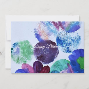Convite Círculos de Aquarela Abstrata Caprichosa de Aniver