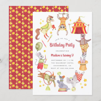 Convite Circus Animal Circus Circus de Cadeias