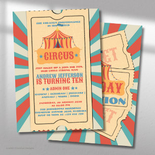 Convite Circus Tent Birthday Carnival
